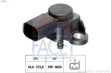 Датчик давления наддува Sprinter 06>/VIANO 03> FACET 10.3165
