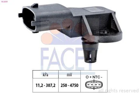 Датчик давления воздуха Fiat Doblo / Ford Focus/Mondeo/Transit Connect 1.0-2.3 i/EcoBoost 11-> FACET 10.3341