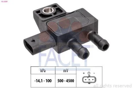 Датчик тиску повітря BMW 1/3/4/5/7/X1/X3/X5/X7 1.5-6.6 i/d 11-> FACET 10.3389