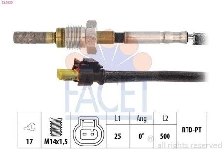 CZUJNIK TEMP. SPALIN FACET 220220