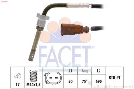 CZUJNIK TEMP. SPALIN FACET 220268