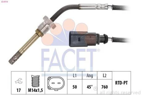 CZUJNIK TEMP. SPALIN FACET 220313