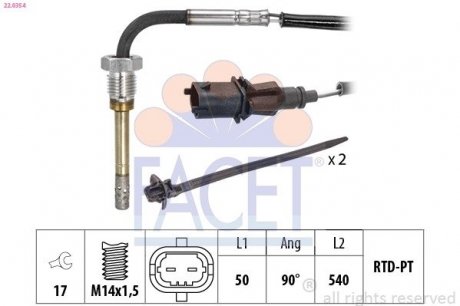 CZUJNIK TEMP. SPALIN FACET 220354