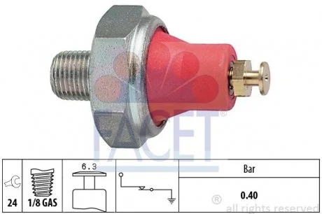 Датчик давления масла Toyota Hilux/Land Cruiser/Haice/Corolla/Carina/ Mazda 626/ FACET 7.0016 (фото 1)