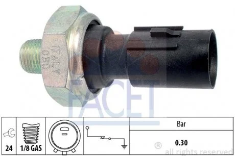 Датчик давления масла Hyundai i30/Santa Fe/Sonata/Tucson/ Kia Ceed/Cerato/Sportage 1.0-5.0 93- FACET 7.0195 (фото 1)