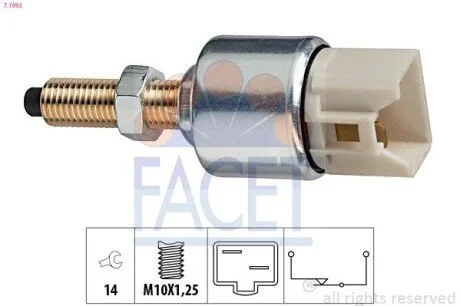 Вимикач ліхтаря сигналу гальма FACET 71092