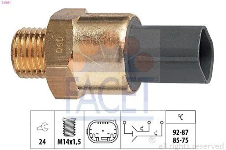 Датчик вмикання вентилятора BMW 3 (E36) 1.6-1.9i 93-00 FACET 7.5691