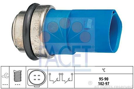 Датчик увімкнення вентилятора (синій) AUDI A4/A6/VW Passat 1.4-2.8 96-05 FACET 7.5692 (фото 1)