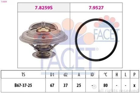 Термостат системи охолодження FACET 7.8259