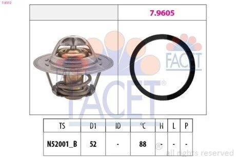 Термостат системи охолодження FACET 78312
