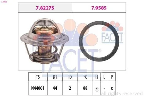 Термостат системи охолодження FACET 78366