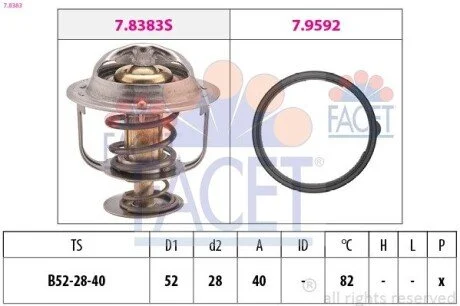 Термостат системи охолодження FACET 78383