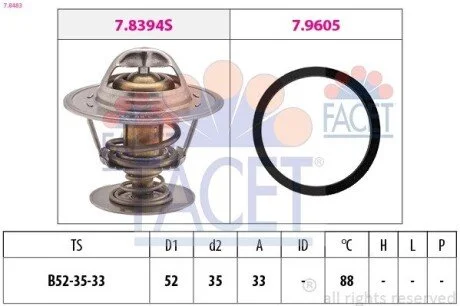 1 880 483 Термостат FACET 7.8483