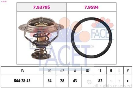 Термостат системи охолодження FACET 78649