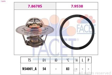 Термостат системи охолодження FACET 7.8678