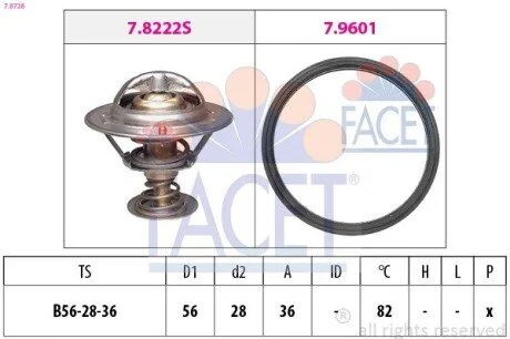 Термостат Mitsubishi Lancer 2.0 evo x (cz4a) (08-16) FACET 7.8728