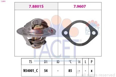 Термостат системи охолодження FACET 78801