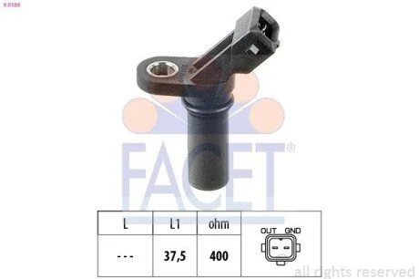 Датчик положения коленвала Ford Transit 2.0-2.3 i 94-> FACET 9.0188