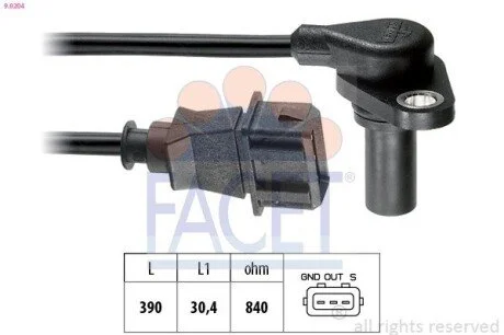 Датчик колінвалу Octavia/Bora/Golf 1.6-2.3 96-07 FACET 9.0204
