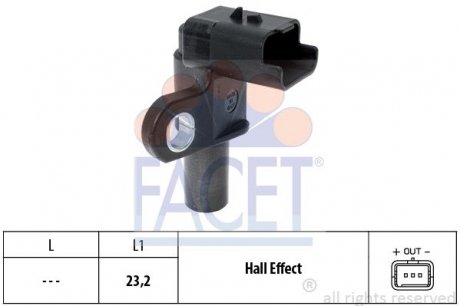 Датчик распредвалу Jumper/Ducato/Scudo/Boxer 2.0/2.2 HDI 02&gt; FACET 9.0332 (фото 1)