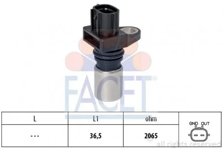 Датчик колінчастого вала. Датчик колінчастого вала, маховик. Датчик, положение распределительного вала FACET 9.0417 (фото 1)