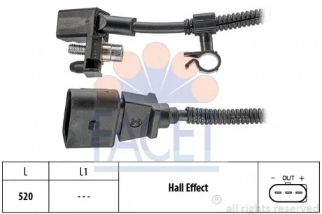 Датчик колінвалу VW Polo 1.0/1.4 95-01 FACET 9.0445 (фото 1)