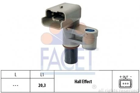 Датчик розподільника Citroen C4/Jumper/ Peugeot 206/307/ 607/Boxer1.7-2.2 99- FACET 9.0462 (фото 1)