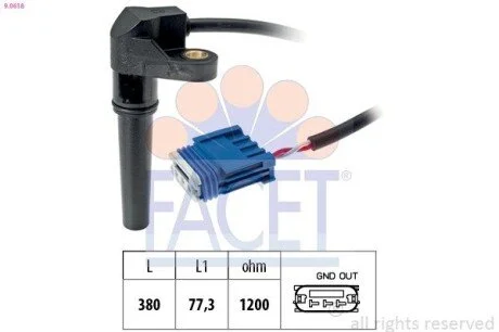 Датчик положения распредвала Citroen Jumpy / Peugeot Expert / Renault Kangoo 1.4-2.0 i 97-> FACET 9.0618