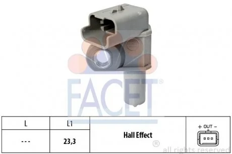 Датчик распредвала Citroen BERLINGO, C5,JUMPY/Fiat SCUDO 1.4D-2.2D 99- FACET 9.0632 (фото 1)