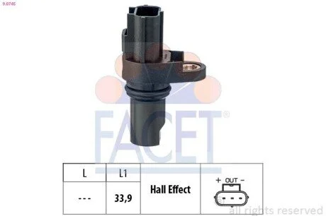 Датчик положення коленвала Ford Transit 2.0-3.2 i/DI/TDE/TDCi 00-> FACET 9.0745