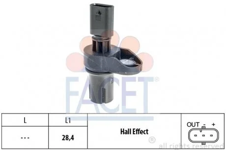 Датчик оборотов коленвала BMW 1/2/3/4/5/6/7/X1/X3/X4/X5/X6 1.6-3.0 d 03- Facet FACET 9.0757