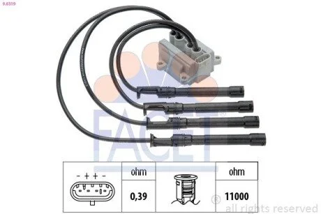 Катушка зажигания SANDERO/LOGAN 1.2 16V 06- FACET 9.6319