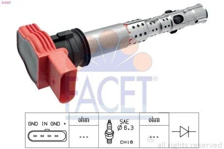 Катушка зажигания (Pencil) FACET 9.6327