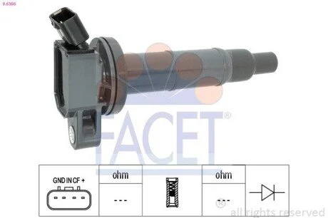 Катушка зажигания Camry/Rav 4 2.0-2.4 00-13 FACET 9.6366