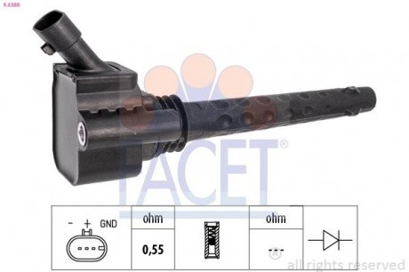 Котушка системи запалювання FACET 96388 (фото 1)