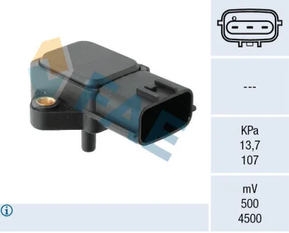 Датчик тиску у впускному колекторі (3 pin) MAZDA 323 C V, 323 F V, 323 S V, MX-5 II, SUBARU FORESTER, IMPREZA, LEGACY II, LEGACY III, LEGACY IV, LEGACY OUTBACK, LEGACY V, OUTBACK BP5A-EJ25D 08.94- FAE 15272