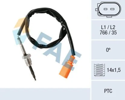 Датчик температури ВГ (в каталізаторі) Audi A3/Skoda Octavia/SuperB/VW Golf/Tiguan 1.6D/2.0D 03- FAE 68003