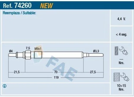 Автозапчасть FAE 74260