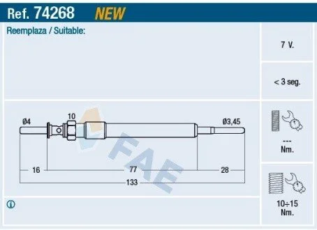 Автозапчасть FAE 74268 (фото 1)