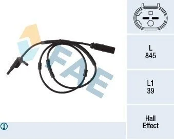 Датчик ABS (задній) BMW 1 (F20/F21)/3 (F30/F80) 11- (L=885mm) FAE 78292