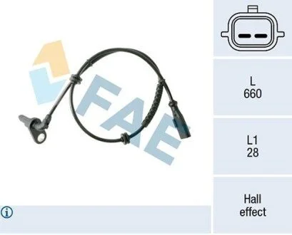Sensor, wheel speed FAE 78411