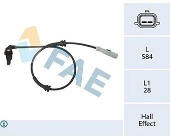 Датчик ABS (задній) (L) MB Citan (W415) 12-/Renault Kangoo 08- FAE 78442
