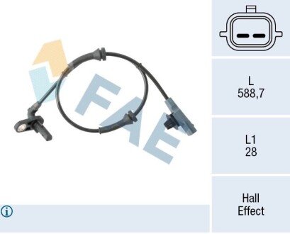 Sensor, wheel speed FAE 78505