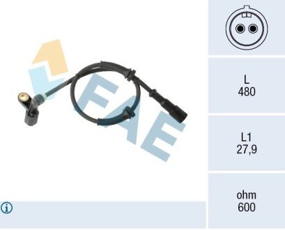 Sensor, wheel speed FAE 78574