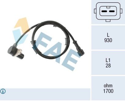 Sensor, wheel speed FAE 78579 (фото 1)