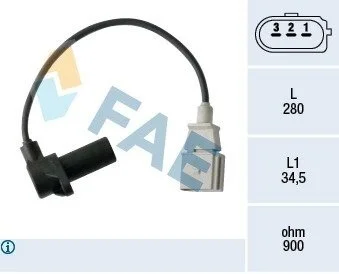 Датчик положення колінчастого вала AUDI Q7, PORSCHE CAYENNE, VW TOUAREG 3.0D/4.2/4.2D 12.02-03.18 FAE 79479 (фото 1)