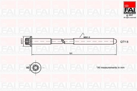 Болт головки цилиндра FAI B2120