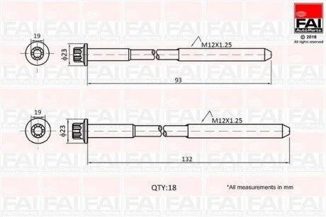 Болт головки цилиндра FAI B2201