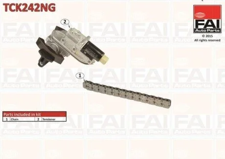 К-кт регулятор фаз газораспределения +цепь 058109229B 4-6цил. VAG 2.4/2.7/2.8 97- левая сторона FAI TCK242NG (фото 1)