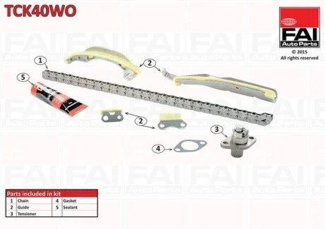 К-кт ланцюга ГРМ (без шестерні) Mitsubishi Pajero (V6) 3.2 00-/(V8) 3.2 06- FAI TCK40WO (фото 1)